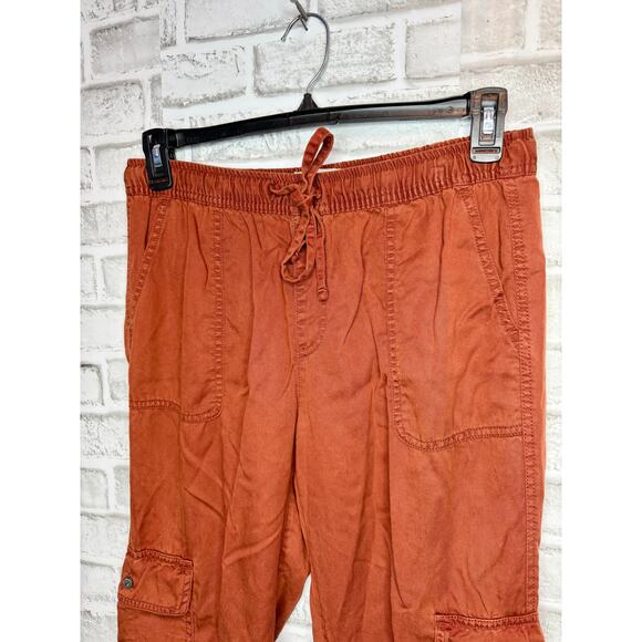 C&C California 100% Lyocel Rust Red Cargo Drawstring Pants Women's Medium - Picture 3 of 6
